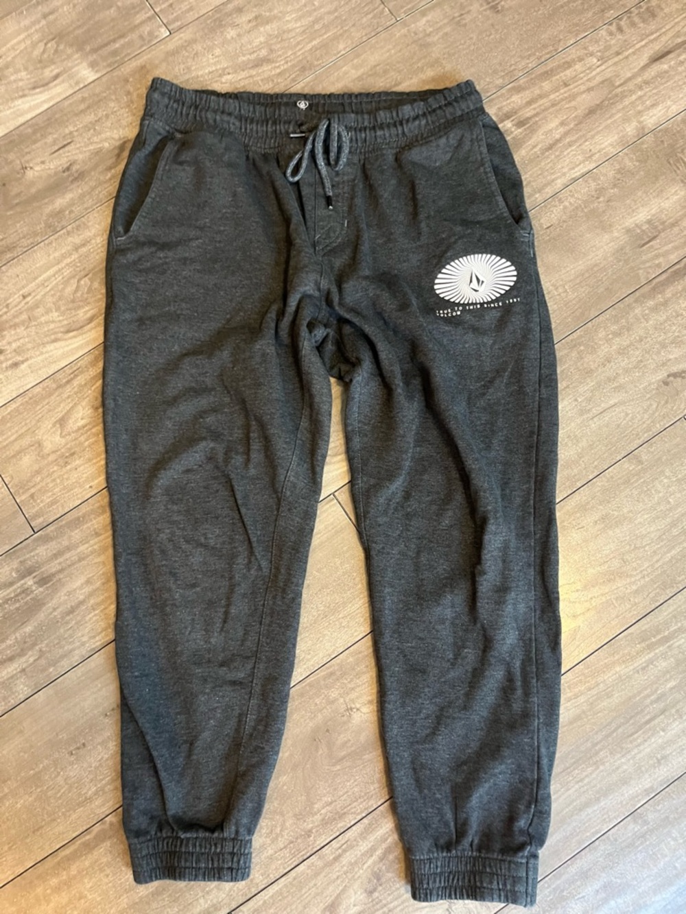 Volcom Charcoal Gray Logo Sweatpants